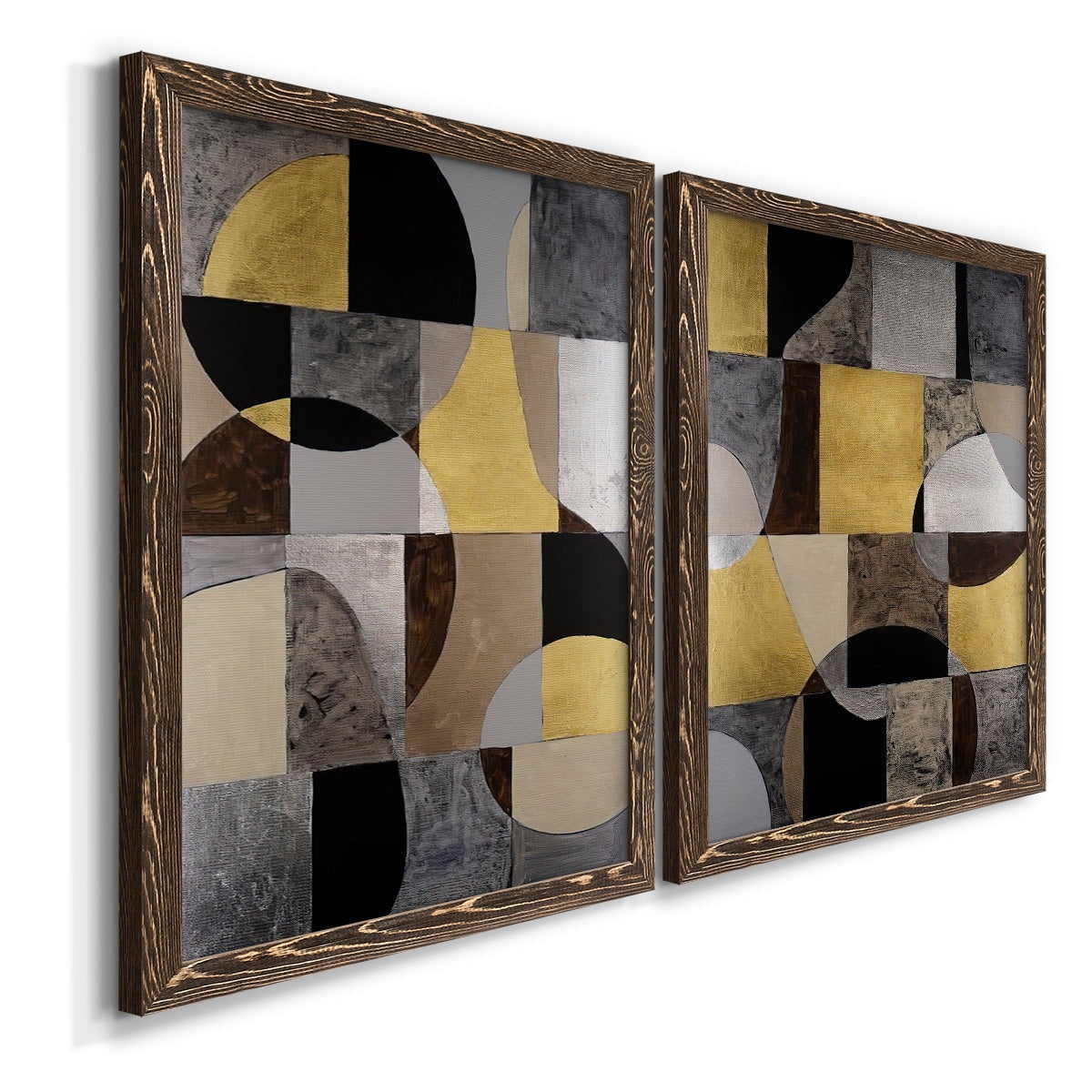 Neutral Framework I - Premium Framed Canvas 2 Piece Set - Ready to Hang
