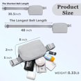 thumbnail image 4 of HAHDAXIA HVJCEZ Sacs Banane pour Femmes Hommes, Sac de Taille Mode Mini Bandoulière Ajustable pour Course, Randonnée et Voyage, Gris, 8 Pouces X 5 Pouces X 2 Pouces, 4 of 6