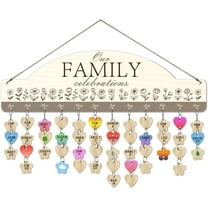 1 Set Wooden Family Birthday Reminder Calendar Board Our Family Celebrations Board With 100 Pcs Tags DIY Birthday Tracker Hanging Plaque 12x40cm/4.7x15.5inch for Home Decoration Friends Colorful