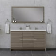 thumbnail image 4 of Alya Bath Sortino 60" Wood Double Bathroom Vanity with Acrylic Sink in Gray, 4 of 7