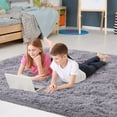 thumbnail image 4 of Junovo Super Soft Fluffy Area Rugs Modern Shag Rug for Bedroom Living Room,Cute Carpets for Kids Nursery Girls Home Dorm,5'x8',Gray, 4 of 7
