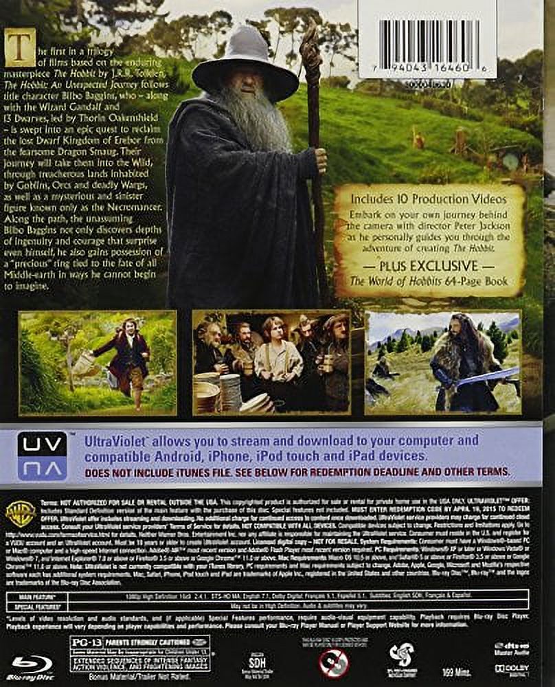 The Hobbit An Unexpected Journey Walmart Exclusive DigiBook (Blu-ray + DVD ) - image 2 of 2