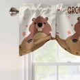 thumbnail image 5 of Tie Up Valances for Windows, Groundhog Day Adjustable Valance Curtains Window Treatment for Living Room, Pink Cherry Blossom Cartoon Animals Vintage Rod Pocket Kitchen Curtains & Drapes 54x18 Inch, 5 of 9