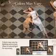 thumbnail image 2 of DEORAB Jute Outdoor Rug 8x10 Checkered Jute Rug Polyester Machine Jacquard Weave Easy-Cleaning Non Slip Geometric Carpet Patio Backyard Porch Deck Balcony Smooth Diamond, 2 of 7
