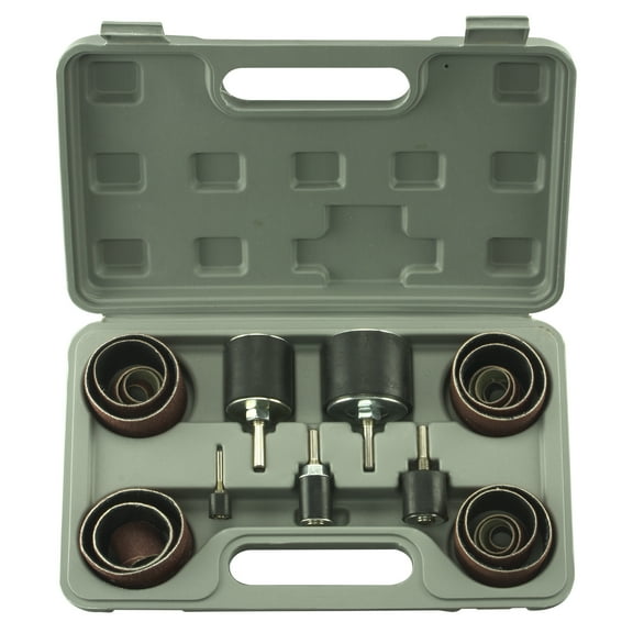 Hiltex 10342 Sanding Drum Kit for Woodworking, 26 Pieces | Assorted Sleeves and Rubber Drum