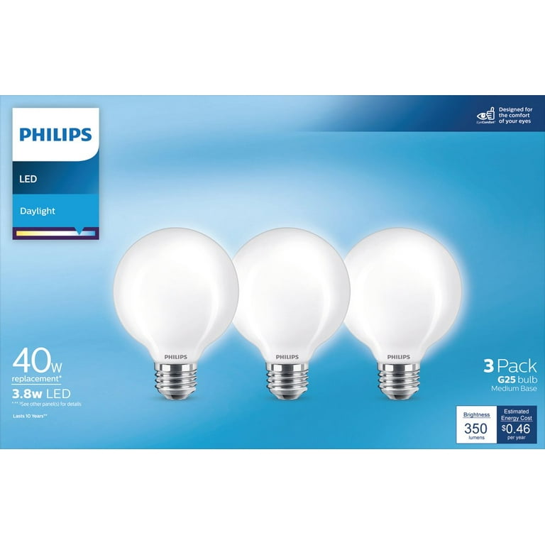 Philips 40-Watt Equivalent Daylight G25 Dimmable LED Light Bulb (2-Pack) Philips 40-Watt Equivalent Daylight G25 Dimmable LED Light Bulb (2-Pack)