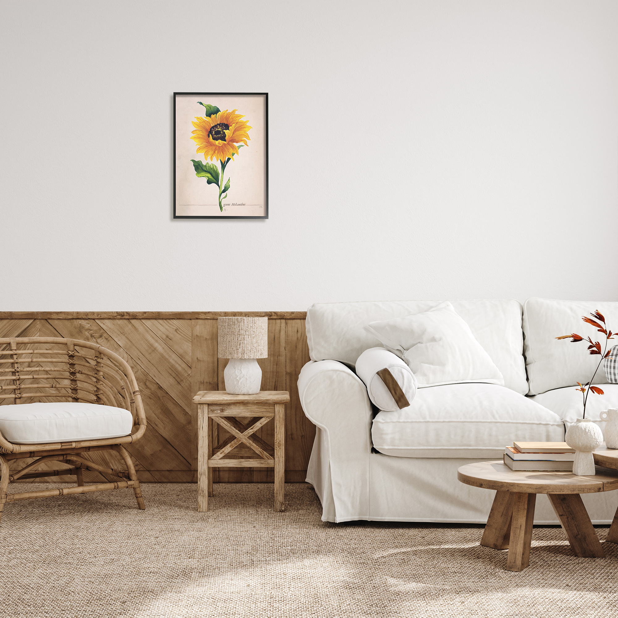 Stupell Industries Single Sunflower Blossom Genus Name Study Page Graphic Art Black Framed Art Print Wall Art, Design by Elizabeth Medley