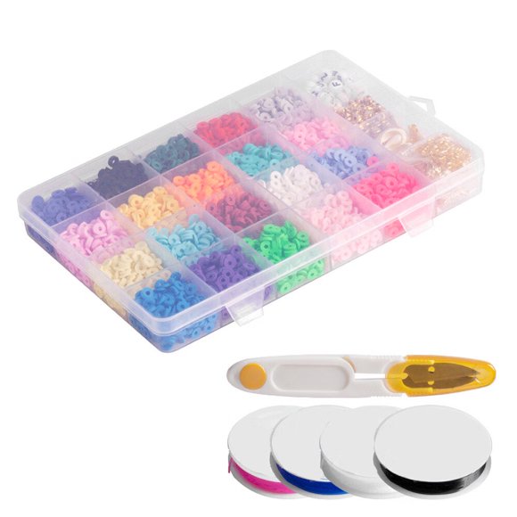 Perles Entretoises Plates en Argile Polymère 20 Couleurs Perles en Argile Polymère Perles Disque en Argile Bracelet Fait Main Perles Entretoises Libres pour Fabrication de Bijoux Bracelets Collier Boucle d'Oreille Bricolage Kits d'Arts et d'Artisanat Cadeau