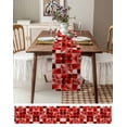 thumbnail image 5 of Table Runner Red Floral Leaves Table Decoration for Kitchen Dinning Ethnic Style Lattice Table Decoration for Indoor Outdoor Party Wedding Decor 13x72inch, 5 of 7