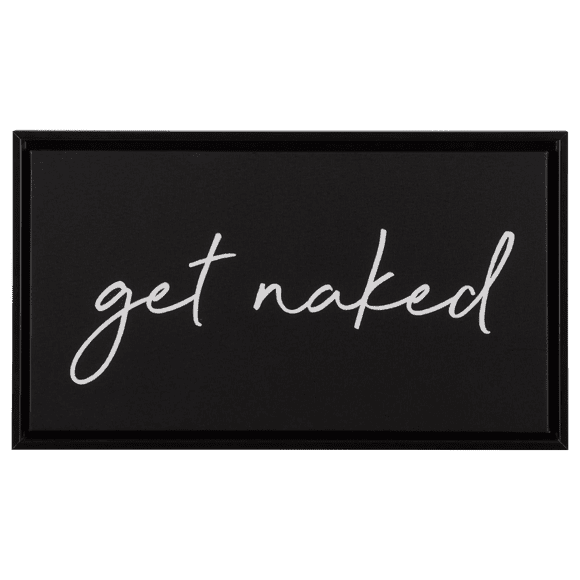 Bouclair Black Get Naked Printed Canvas 14 X 8 in (35.6 X 20.3 cm)
