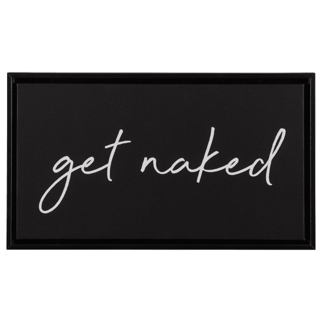 Bouclair Toile Imprimée Noire « Get Naked » 14 X 8 Po (35,6 X 20,3 cm)