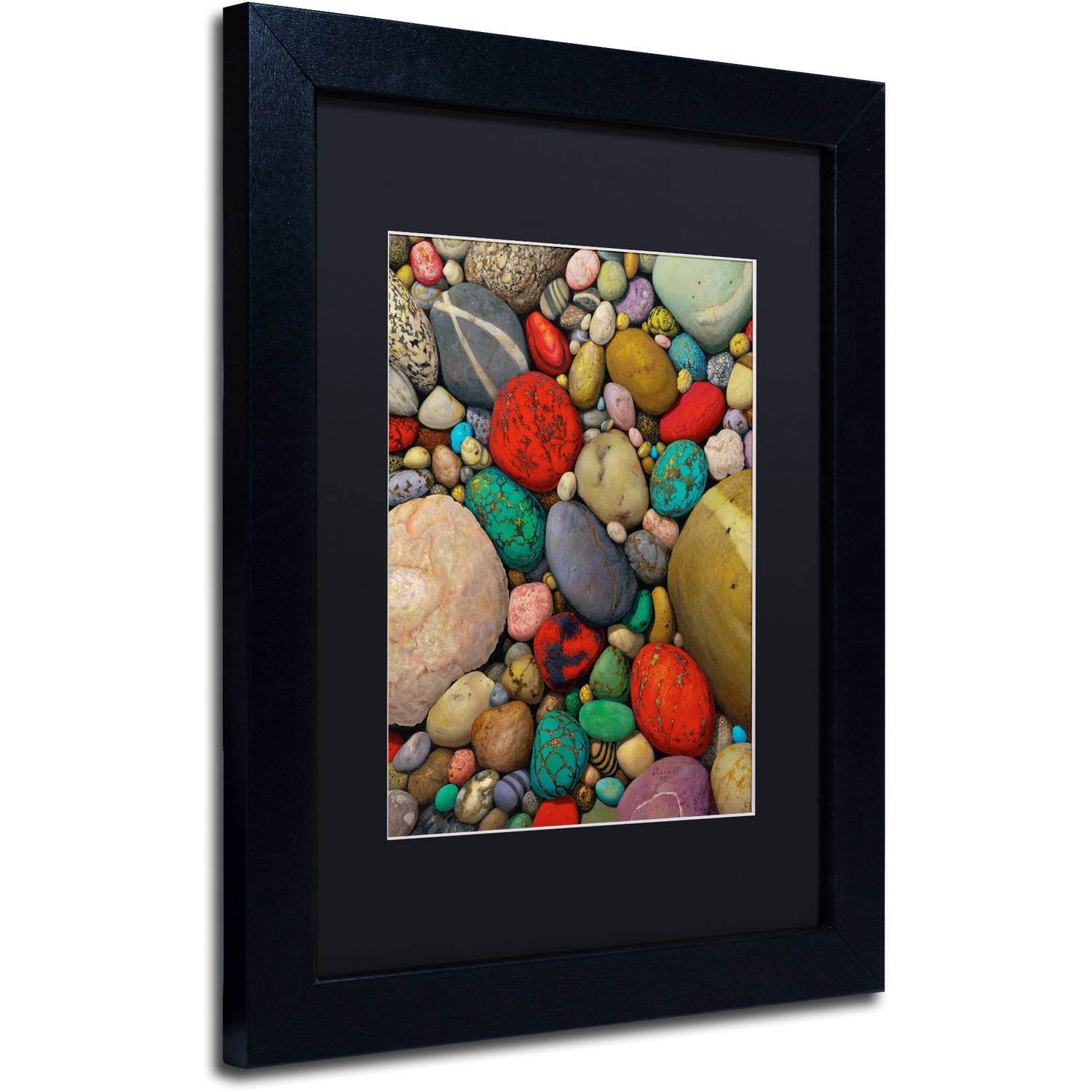 Trademark Fine Art "Shallows of Treasure Creek" Canvas Art by Stephen Stavast, Black Matte, Black Frame