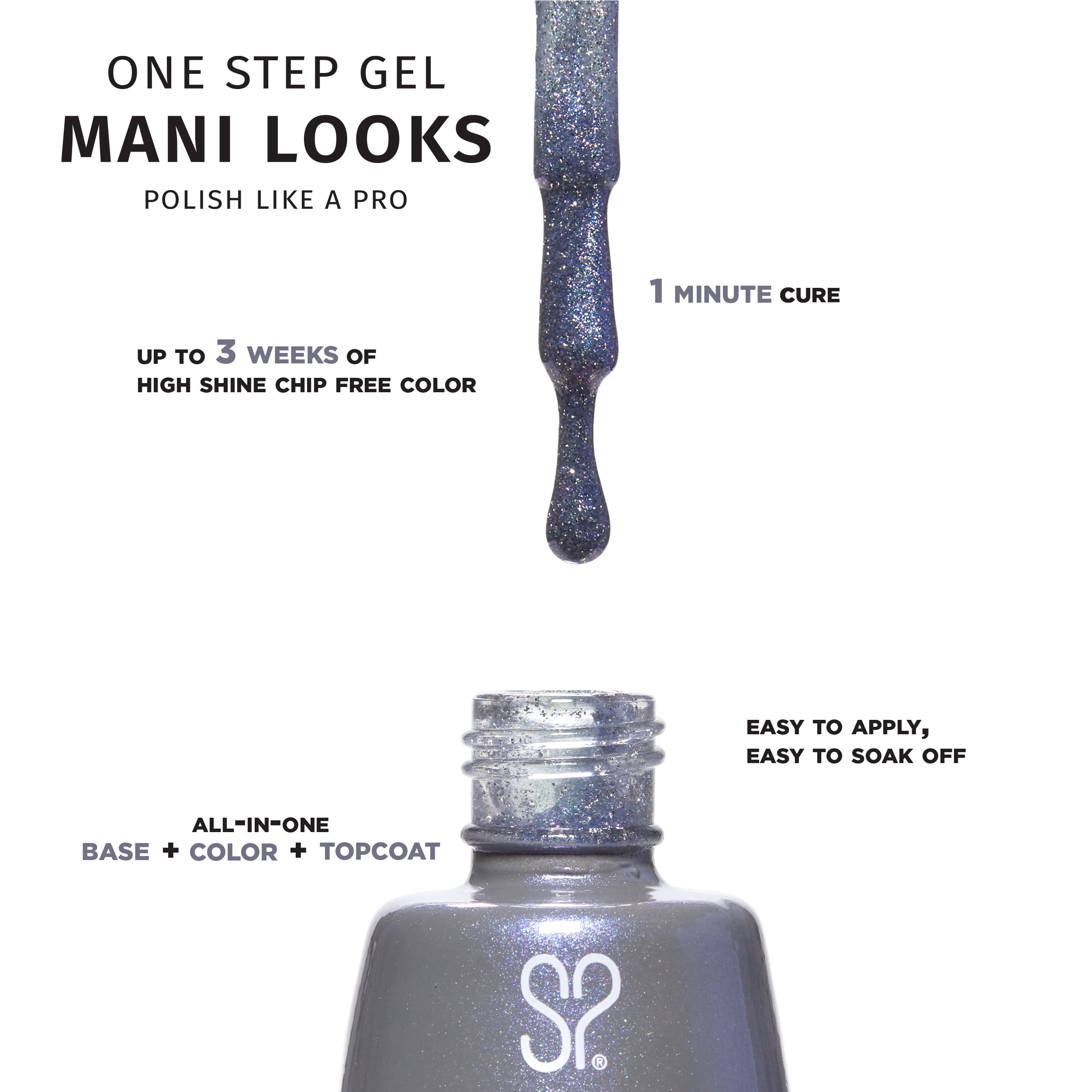 Salon Perfect Flash One Step Gel + Magnet Tool, Blue Nail Polish, 0.5 fl oz
