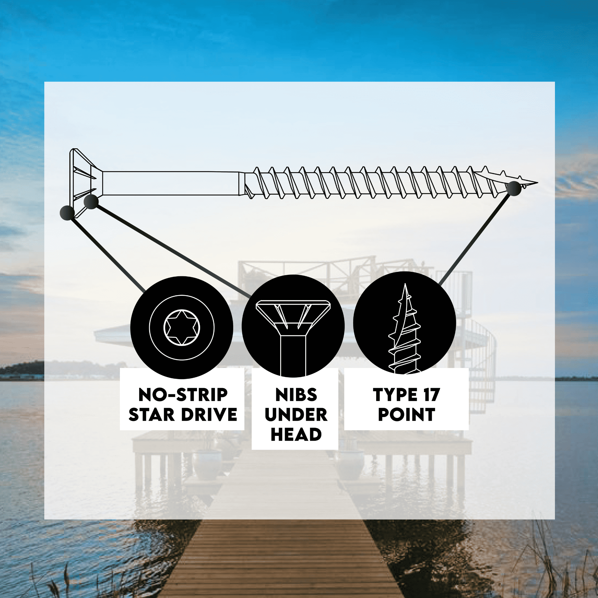 #10 x 3 Inch 316 Marine Grade Stainless Steel Wood Screws 1500 Pack T25 Star Drive Type 17 Point for Docks, Decks, Jetties, Fences or Any Coastal Marine Construction by Eagle Claw Fasteners