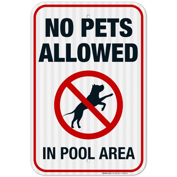 No Pets Allowed in Pool Area Pool Sign,