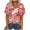 Red, variant on Tops for Women Short-Sleeved V-Neck Printed Casual T-Shirt Red XXXL