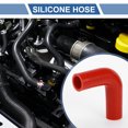 thumbnail image 2 of Unique Bargains 1 Set 25mm 0.98" ID 90mm 3.54" Length 90° Red Car Silicone Hose with Clamps Universal, 2 of 7