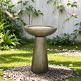thumbnail image 2 of 24.4"H Concrete Bird Bath for Outdoors - Pedestal Bird Bath for Patio, Yard and Garden Decor, 2 of 10