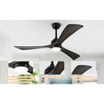 thumbnail image 2 of Yardi Yard 52 inch Modern Ceiling Fans, Quiet DC Motor 3 Blade Ceiling Fans 6 Speed, LevelsMotor Powerful and Low Noise Small Space Ceiling for Patio Living Room, Bedroom, Office,Indoor, Black, 2 of 15