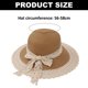 thumbnail image 2 of Sombrero de paja con lazo de encaje hueco para mujer, circunferencia de 56-58 cm, protección solar para salidas de verano, 2 of 5