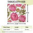 thumbnail image 2 of Square Tablecloth with Elastic Edges 34 * 34 Inch Pioneer Waterproof Red Fresh Wild Peony Flower Table Cover Washable Indoor and Outdoor for Party Kitchen Dinner Banquet Patio Picnic, 2 of 6