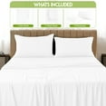 thumbnail image 5 of Lux Decor Collection Rayon from Bamboo Blend Sheets Full Size Deep Pocket - 4 Piece Cooling Sheets Set, White, 5 of 9