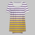 thumbnail image 4 of Ltctricy Women's Plus Size Tops Casual Short Sleeve Square Neck Pleated Gradient T Shirts Trendy Tunic Blouses, 4 of 5