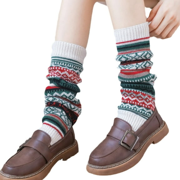 Milue Leg Warmers for Women Girls Loose Legs Warmer Knitted Socks Boot Cuffs Gaiters Winter Sock