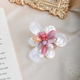 thumbnail image 5 of Sweet Pink White Floral Shell Cluster of Sparkling Crystals Pearls Brooch or Pin, 5 of 5