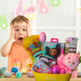 thumbnail image 4 of Easter Gift Basket, Gabby's Doll  Puzzle Activity Art Set Pink Bunny Plush Toy & More Surprise Toys Candies & Reusable Bucket for Girls Holiday Care Package (Contents Vary), 4 of 7