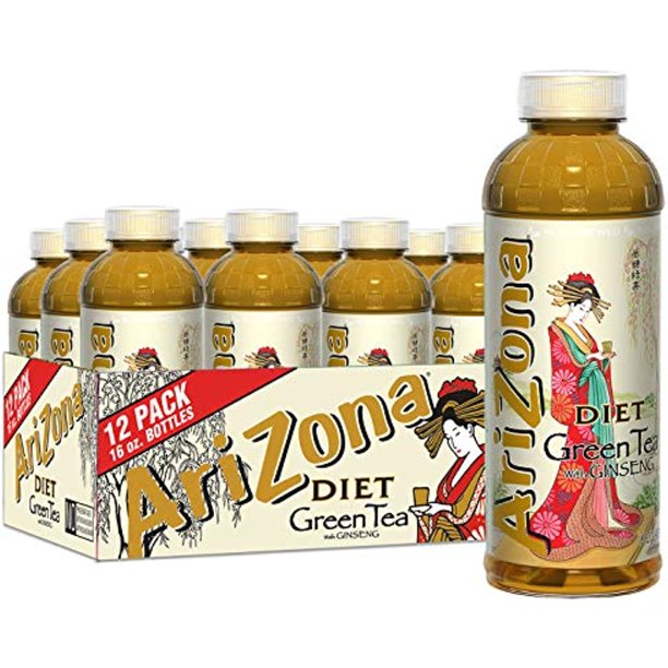 Arizona Premium Brewed Diet Green Tea, 16 Fl Oz (Pack Of 12)