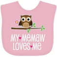 thumbnail image 3 of Inktastic My Memaw Loves Me Grandkids Owl Girls Baby Bib, 3 of 4