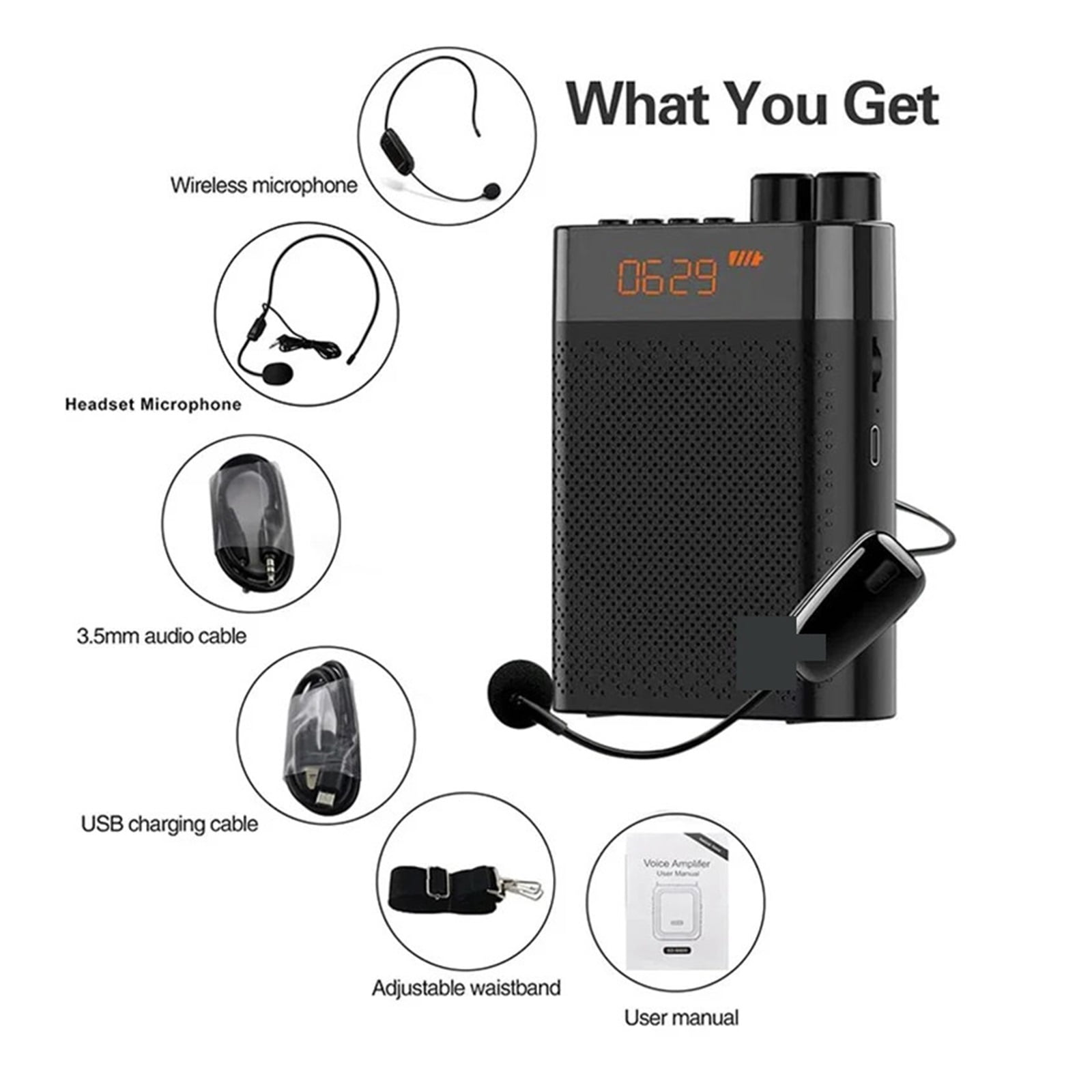 Portable Bluetooth-Compatible Loudspeaker Suitable For Teacher Tour Guide Dedicated Speakers Wired Amplifier Voice Megaphone ,Powerful Voice Amplifier