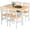 Ivory/Beige, variant on Lamerge Dining table set for 4, oak dining table set of 5 with 4 PU leather cushioned chairs, compact space dining table for small spaces, kitchen, living room, breakfast corner. Rustic Gray