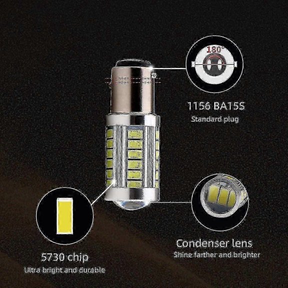 2pcs White 1157 Led Bulbs P21w/5w Bay15d 2057 2357 7528 Led Bulbs