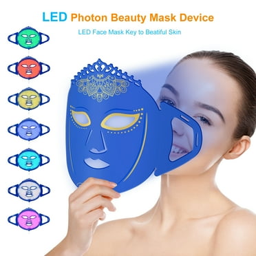 ZJKC 7 Colors Silicone LED Face Mask Light Therapy, Red Light for Acne, Wrinkle Treatment, Skin Elasticity and Collagen Production