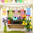 thumbnail image 5 of Large Size 7 inch Wooden Easter Ornaments to Paint, Wooden Rabbit Bunny Happy Easter Cutouts DIY Blank Unfinished Round Spring Wood Discs Ornament for Crafts Hanging Decorations 10PCS, 5 of 7