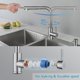 thumbnail image 3 of Kitchen mixer with extractable spray 360 rotating kitchen faucet with 2 jets to choose from High quality brushed steel taps, 3 of 5