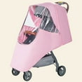 thumbnail image 6 of WASHWEPE Rain Protector Stroller Stroller Rain Cover EVA Pink Universal Design 1Set, 6 of 8