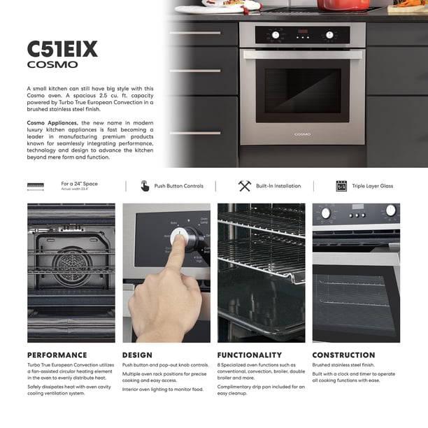 Cosmo C51EIX 24 in. Single Electric Built-In Stainless Steel