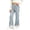 Blue, variant on fnnxnal Girls Boho Floral Flare Pants Elastic Waist Stretch Pull-On Casual Trousers with Lace Hem for Kids, Blue,Size 10 T