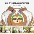 thumbnail image 4 of Salouo Cute Sloth In Yoga Pose Tree Pattern Hoodie Sweatshirts for Women, Autumn Pullover Hoodie Workout Sweat Women's Long Sleeve Preppy Sweatshirts-X-Large, 4 of 7
