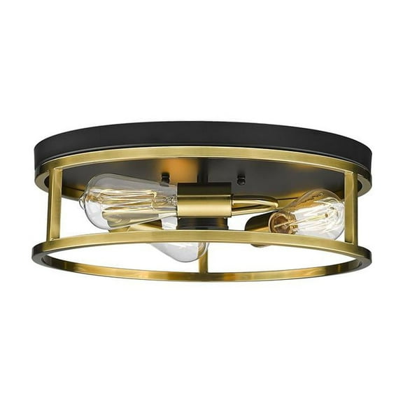 Bethel International Flush Mount Black & Gold Iron