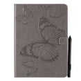 thumbnail image 2 of iPad Pro 12.9 inch 4th Generation 2020 & 2018 Case, Dteck Slim Fit Embossed Flower Pattern PU Leather Folio Stand Case with Card Holders Cover, Gray Butterfly, 2 of 5