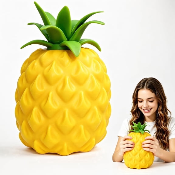 Christmas Gifts for Ki*ds Under $10,Giant Squishys Pineapple Jumbo Big Cute Realistic Stress Ball Moldable Slow Rise Relaxing Sensory Gifts Party Favors for Adults