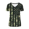 thumbnail image 5 of FAVIPT Independence Day Shirts for Women Short Sleeve Casual Summer Tops 4th of July Patriotic Print Blouses V Neck Fashion Comfy Tunic Tees Army Green,M, 5 of 5