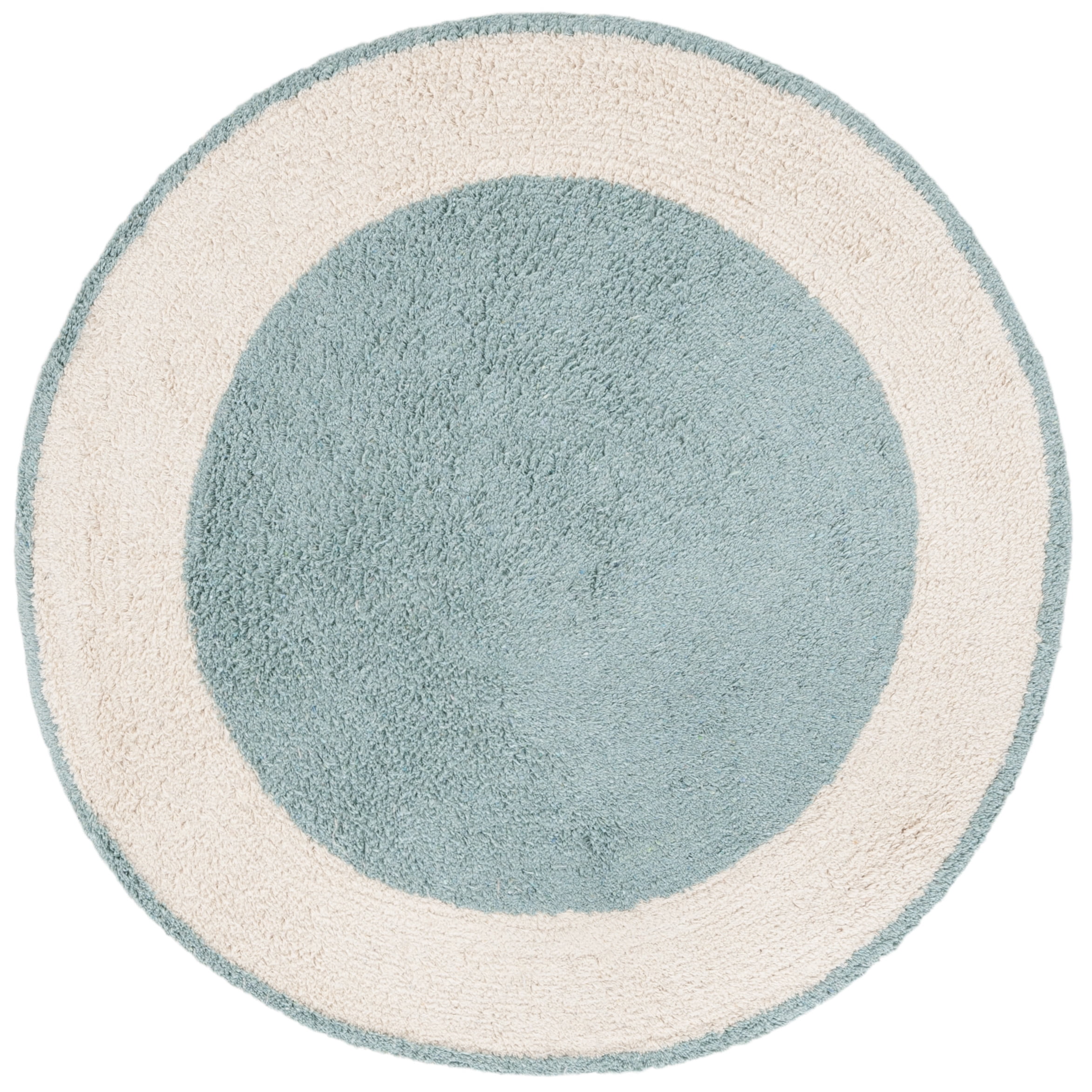 Safavieh Easy Care Anselmo Bordered Area Rug, Ivory/Turquoise, 3' x 3' Round