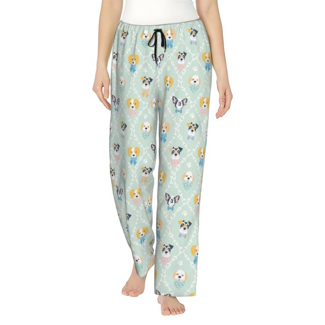 Balery Different Breeds of Dogs Pantalones de pijama para mujer, pijamas ultraligeros, pantalones de estar por casa-XX-Large