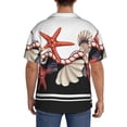 thumbnail image 3 of Pofeuu Starfishes Shells Print Mens Casual Short Sleeve Shirts Beach Summer Spread Collar Pocket Tops Men's Casual Short-sleeved Shirt-Large, 3 of 5