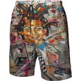 thumbnail image 5 of Jean Michel Basquiat Men's Beach Shorts Quick Dry Athletic Workout Swim Shorts Elastic Waist Drawstring Summer Shorts, 5 of 5